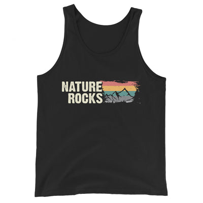 Nature Rocks - Herren Tanktop berge camping wandern Schwarz