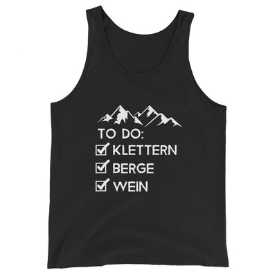 To Do Liste - Klettern, Berge, Wein - Herren Tanktop klettern xxx yyy zzz Black