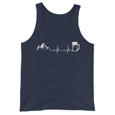 Herzschlag Berge Und Bier - Herren Tanktop berge klettern wandern Navy