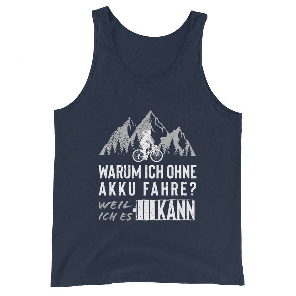 Warum ich ohne Akku fahre - Herren Tanktop fahrrad mountainbike Navy