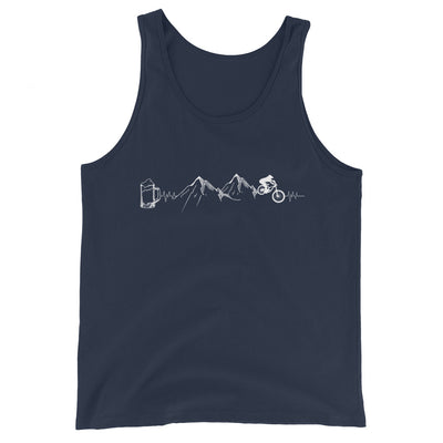 Herzschlag Berge, Biker und Bier - Herren Tanktop mountainbike Navy