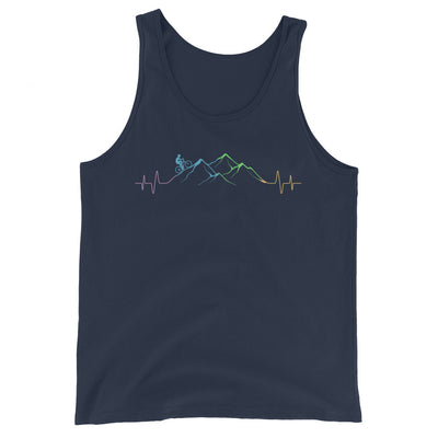 Mountainbiker auf Berg - Herren Tanktop mountainbike Navy