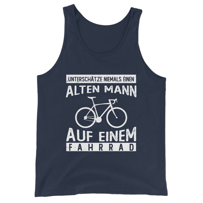 Alter Mann auf einem Fahrrad - Herren Tanktop fahrrad Navy