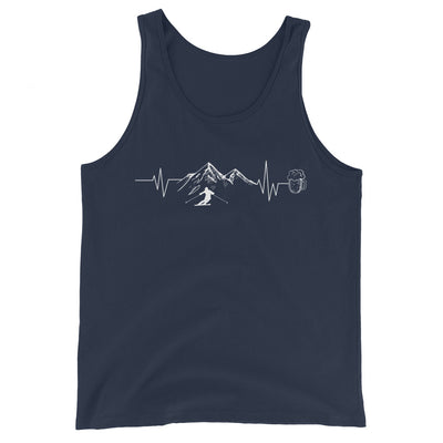 Herzschlag Berge, Bier und Ski - (S.K) - Herren Tanktop klettern Navy