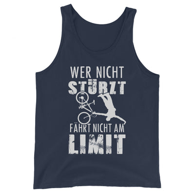 Wer nicht stürzt - fährt nicht am Limit - Herren Tanktop mountainbike Navy