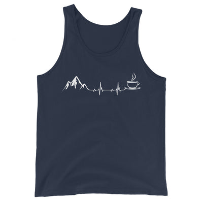 Herzschlag - Berge und Kaffee - Herren Tanktop berge wandern Navy