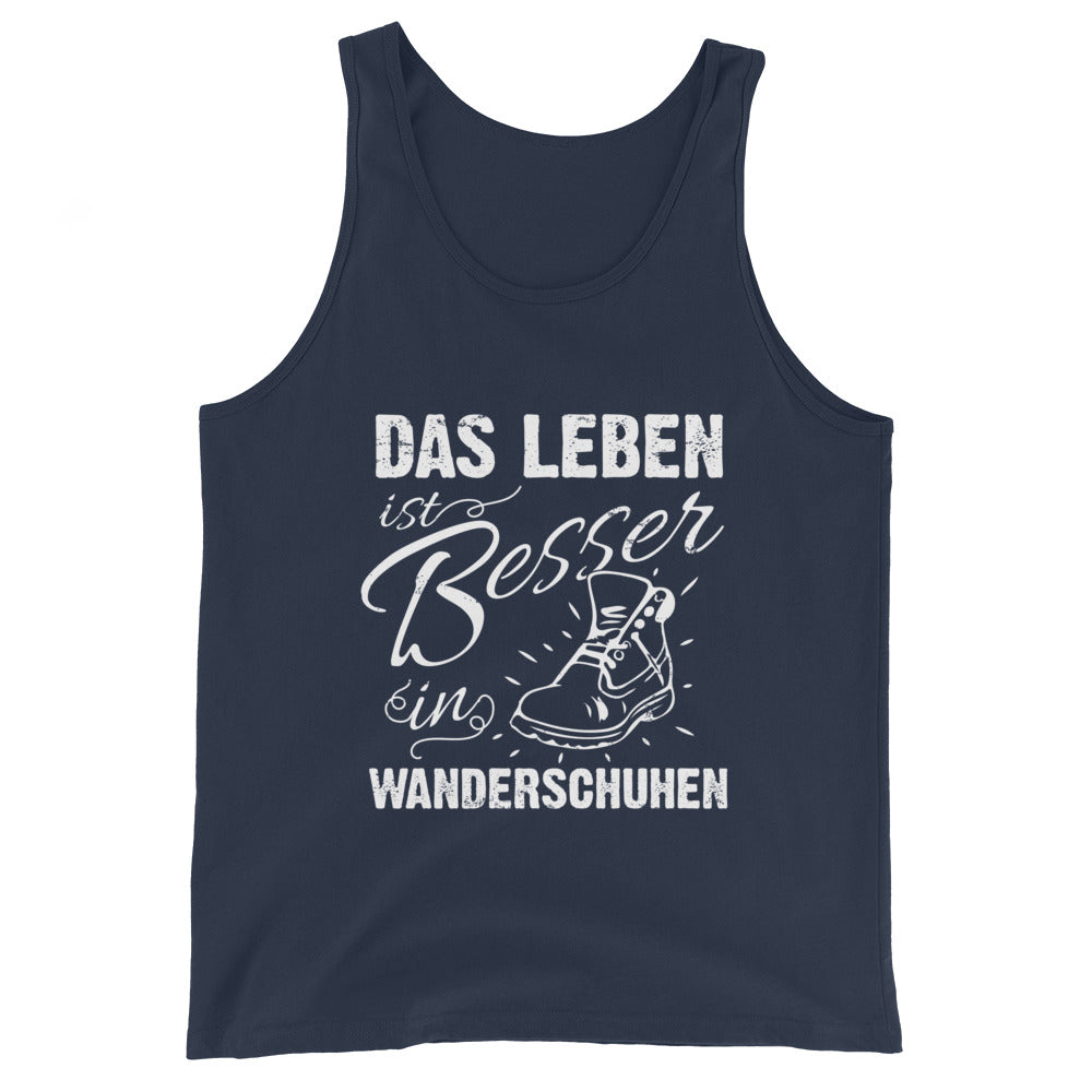 Leben besser in Wanderschuhen - Herren Tanktop wandern xxx yyy zzz Navy