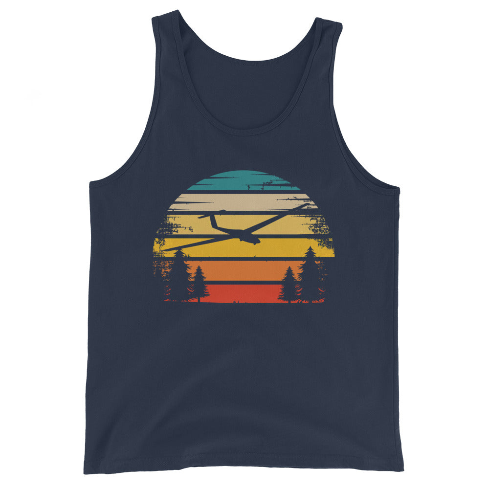 Retro Sonne und Segelflugzeug - Herren Tanktop berge xxx yyy zzz Navy