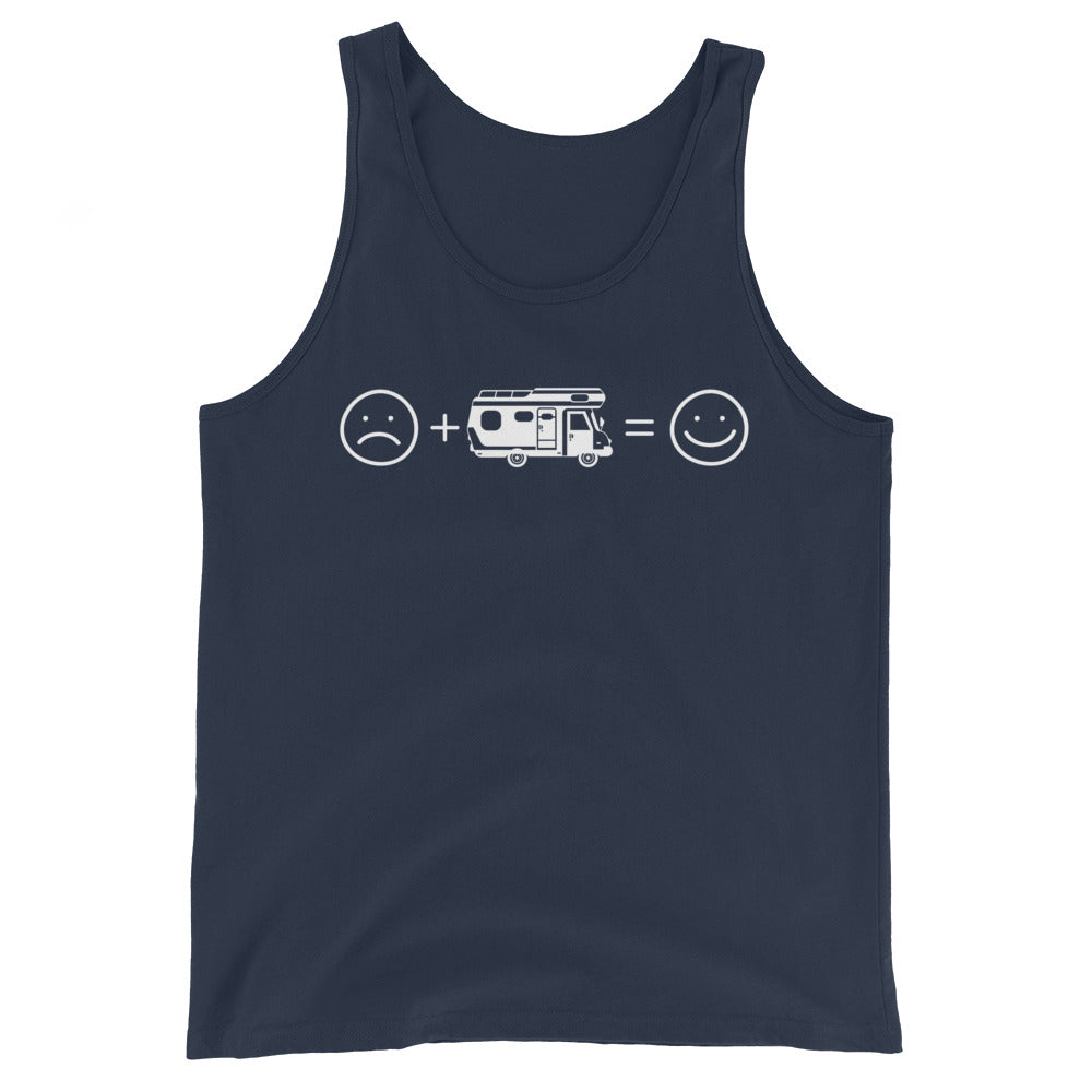 Lächelndes Gesicht und Camping - Herren Tanktop camping xxx yyy zzz Navy