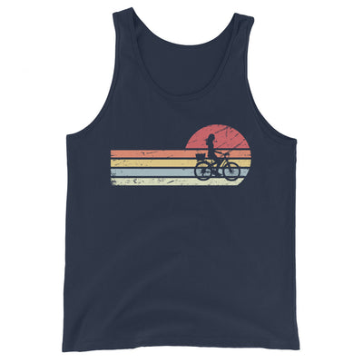 Sonne und Retro Linies - Frau Radfahren - Herren Tanktop fahrrad xxx yyy zzz Navy