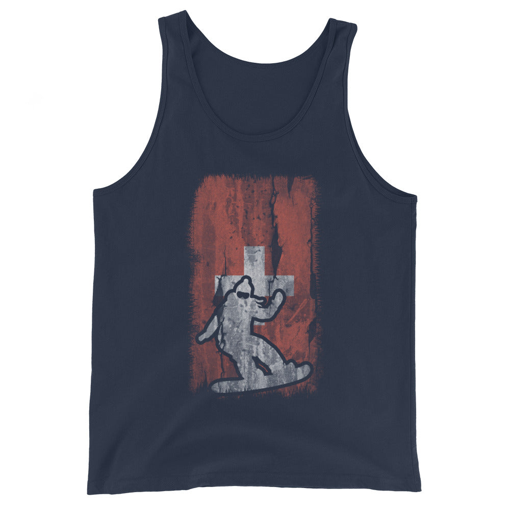 Schweizer Flagge 1 und Snowboarding - Herren Tanktop snowboarden xxx yyy zzz Navy