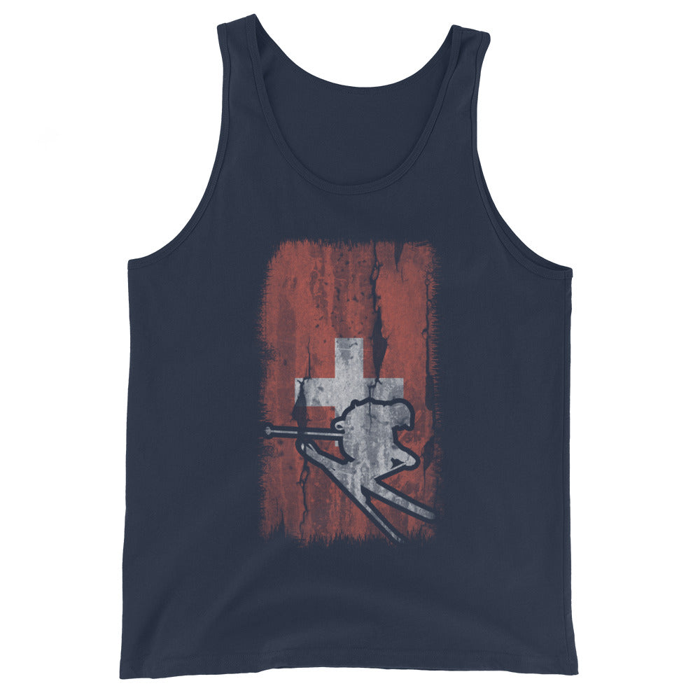 Schweizer Flagge und Skifahren - Herren Tanktop klettern ski xxx yyy zzz Navy