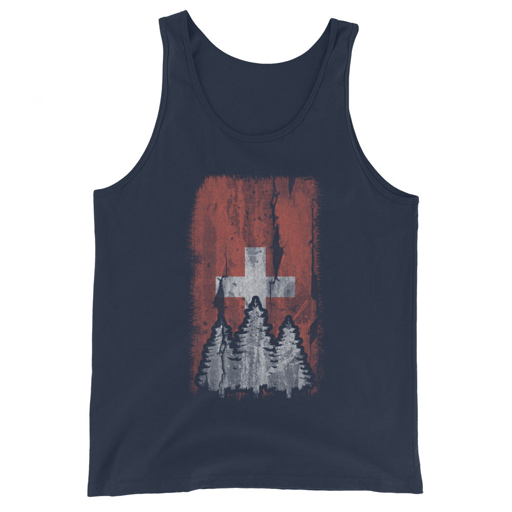 Schweizer Flagge und Baum - Herren Tanktop camping xxx yyy zzz Navy