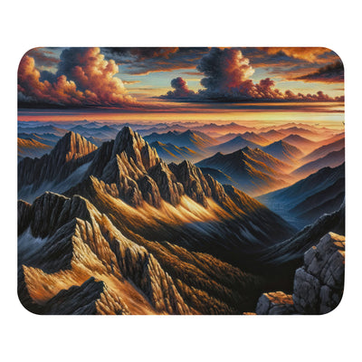 Alpen in Abenddämmerung: Acrylgemälde mit beleuchteten Berggipfeln - Mauspad berge xxx yyy zzz Default Title