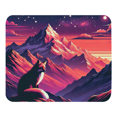 Fuchs im dramatischen Sonnenuntergang: Digitale Bergillustration in Abendfarben - Mauspad camping xxx yyy zzz Default Title