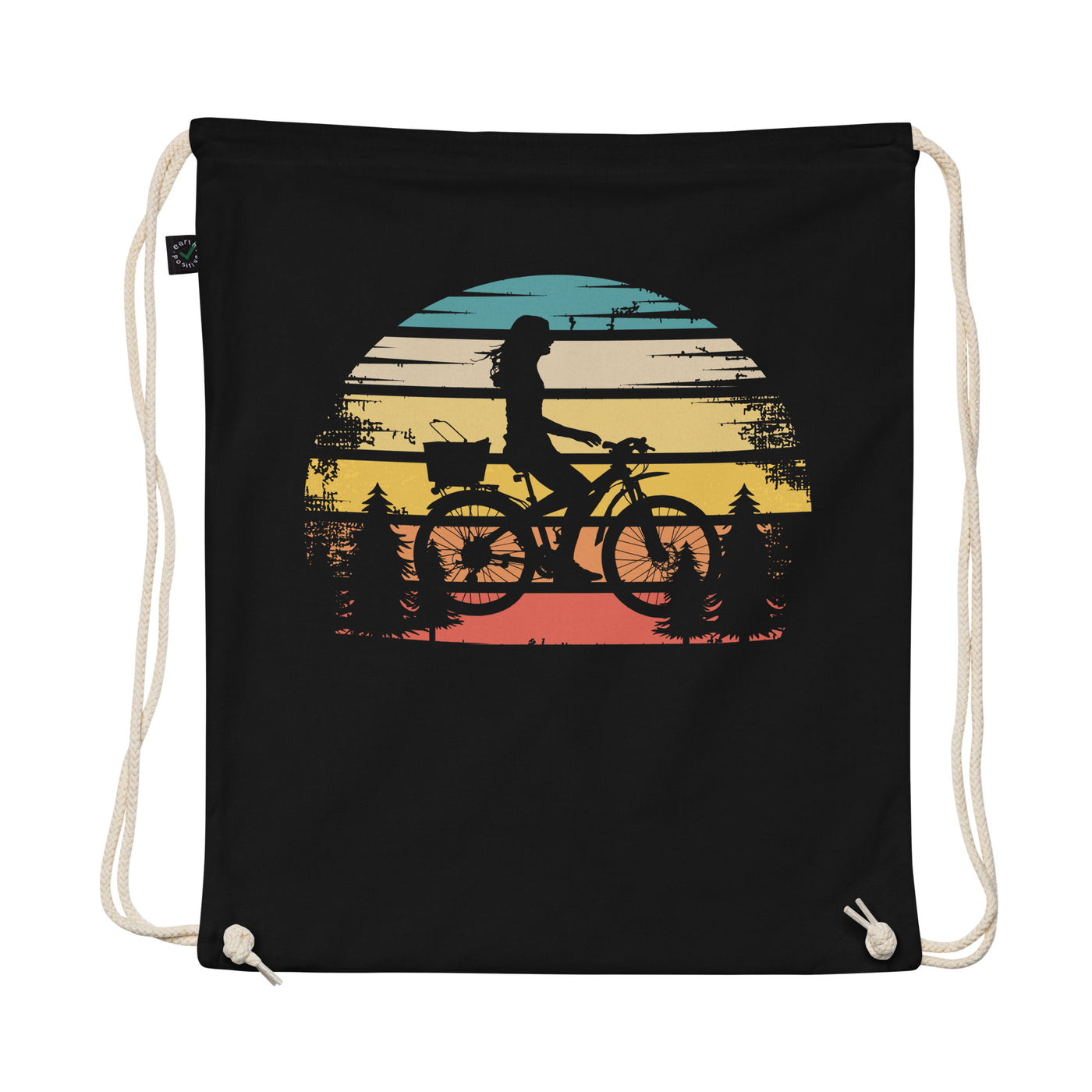 Retro Sun And Cycling - Organic Turnbeutel fahrrad