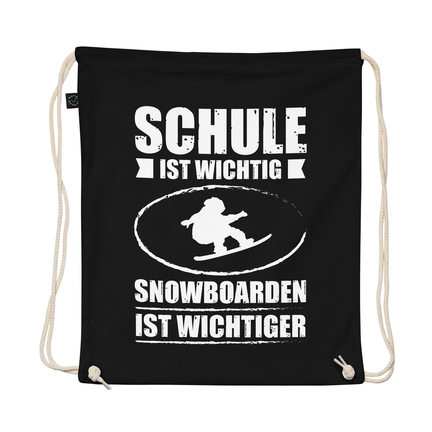 Schule Ist Wichtig Snowboarden Ist Wichtiger - Organic Turnbeutel snowboarden