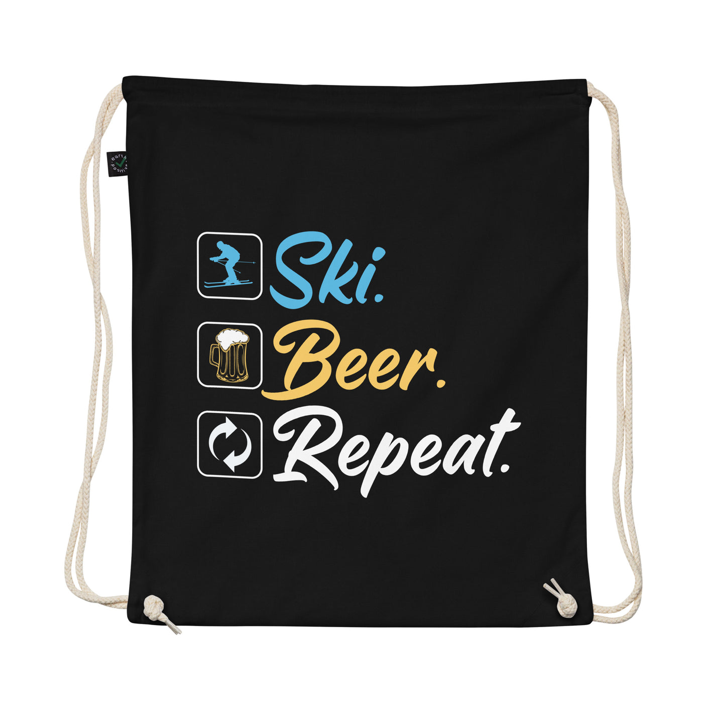 Ski. Beer. Repeat. - (S.K) - Organic Turnbeutel klettern