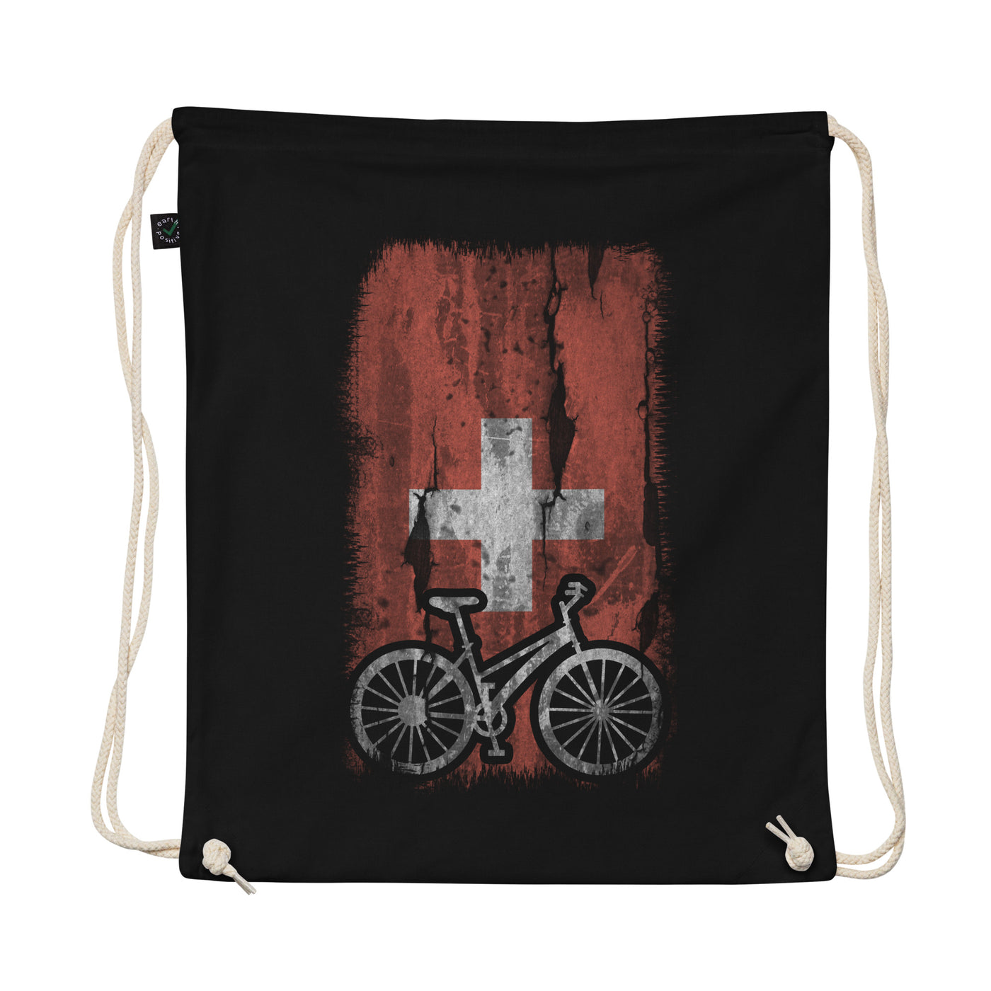 Swiss Flag And Cycling - Organic Turnbeutel fahrrad