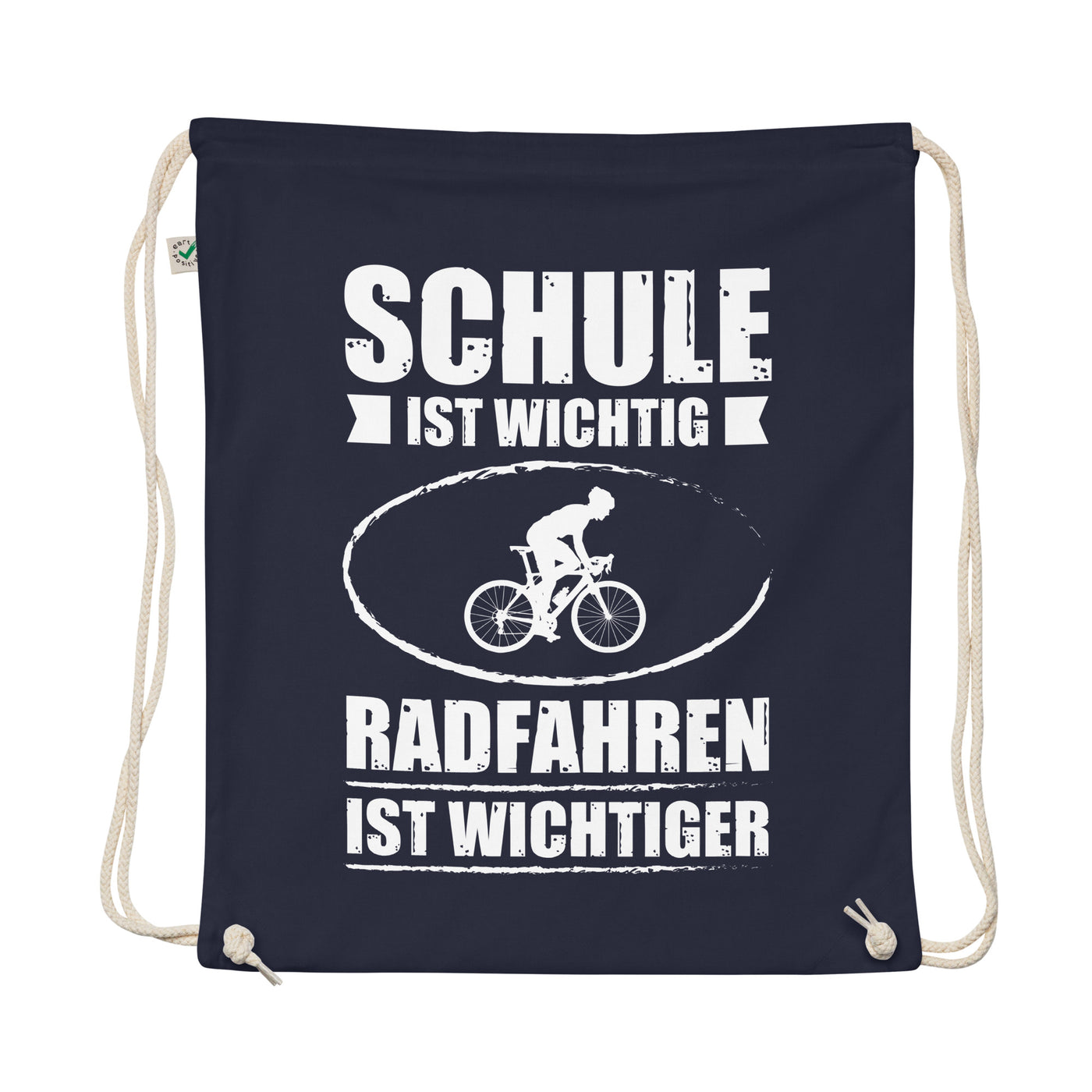 Schule Ist Wichtig Radfahren Ist Wichtiger - Organic Turnbeutel fahrrad