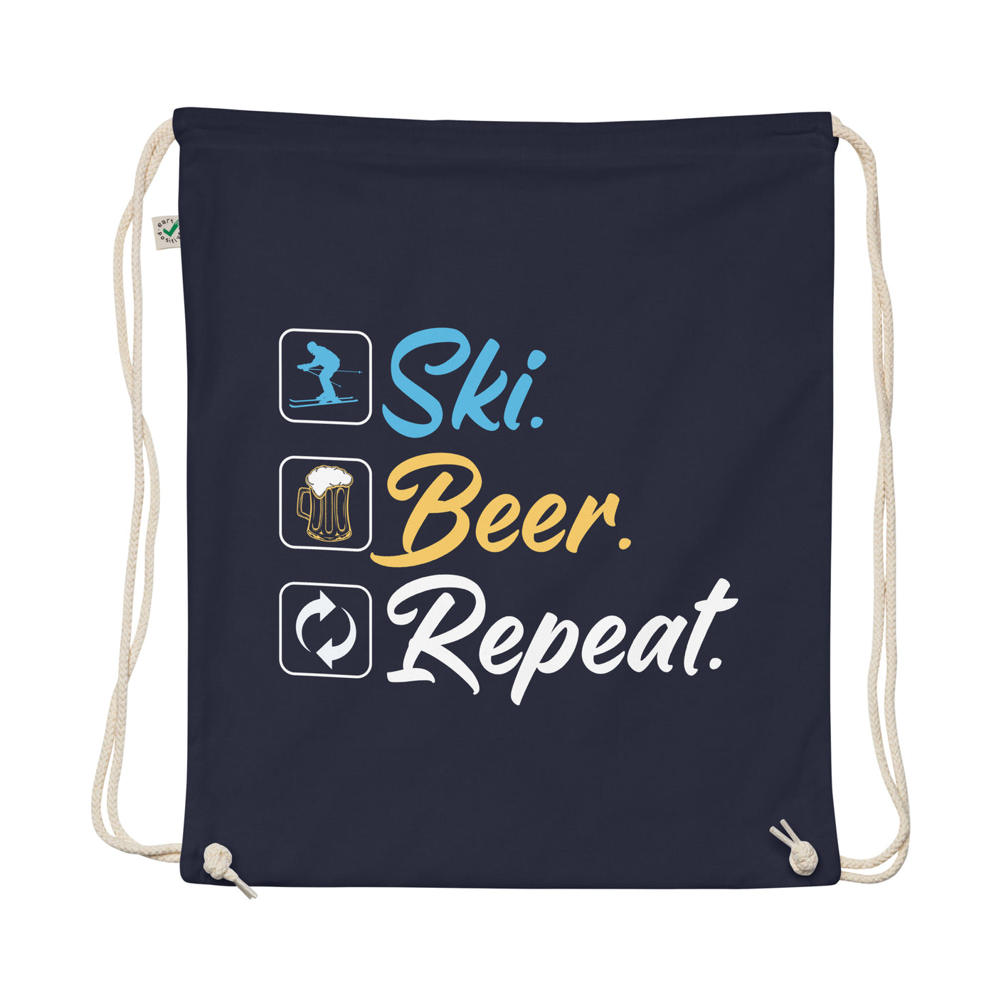 Ski. Beer. Repeat. - (S.K) - Organic Turnbeutel klettern