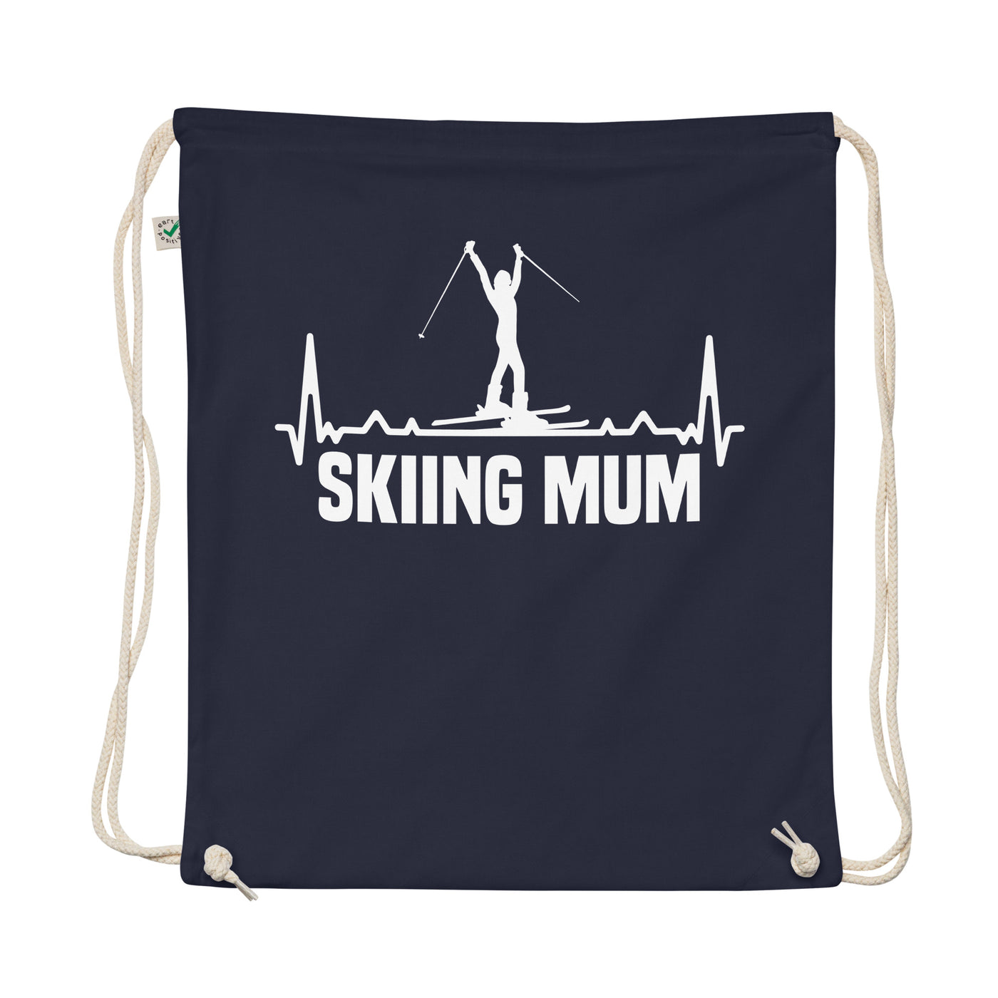 Skiing Mum 1 - Organic Turnbeutel ski