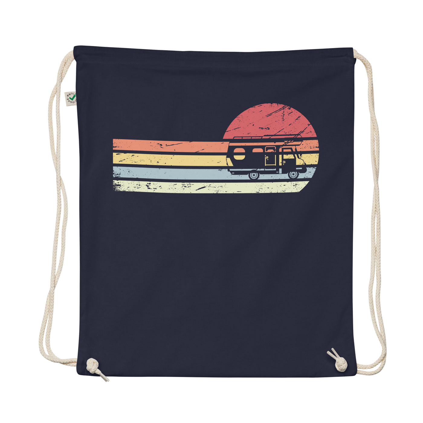 Sun And Retro Lines - Camping Van - Organic Turnbeutel camping