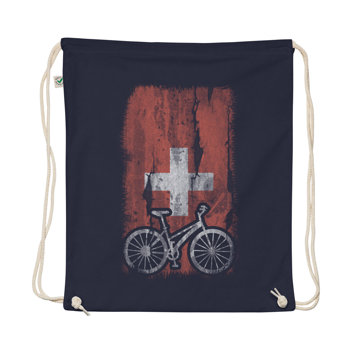 Swiss Flag And Cycling - Organic Turnbeutel fahrrad