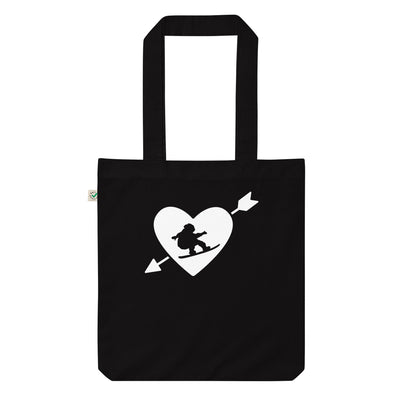 Arrow Heart Und Snowboarden - Organic Einkaufstasche snowboarden