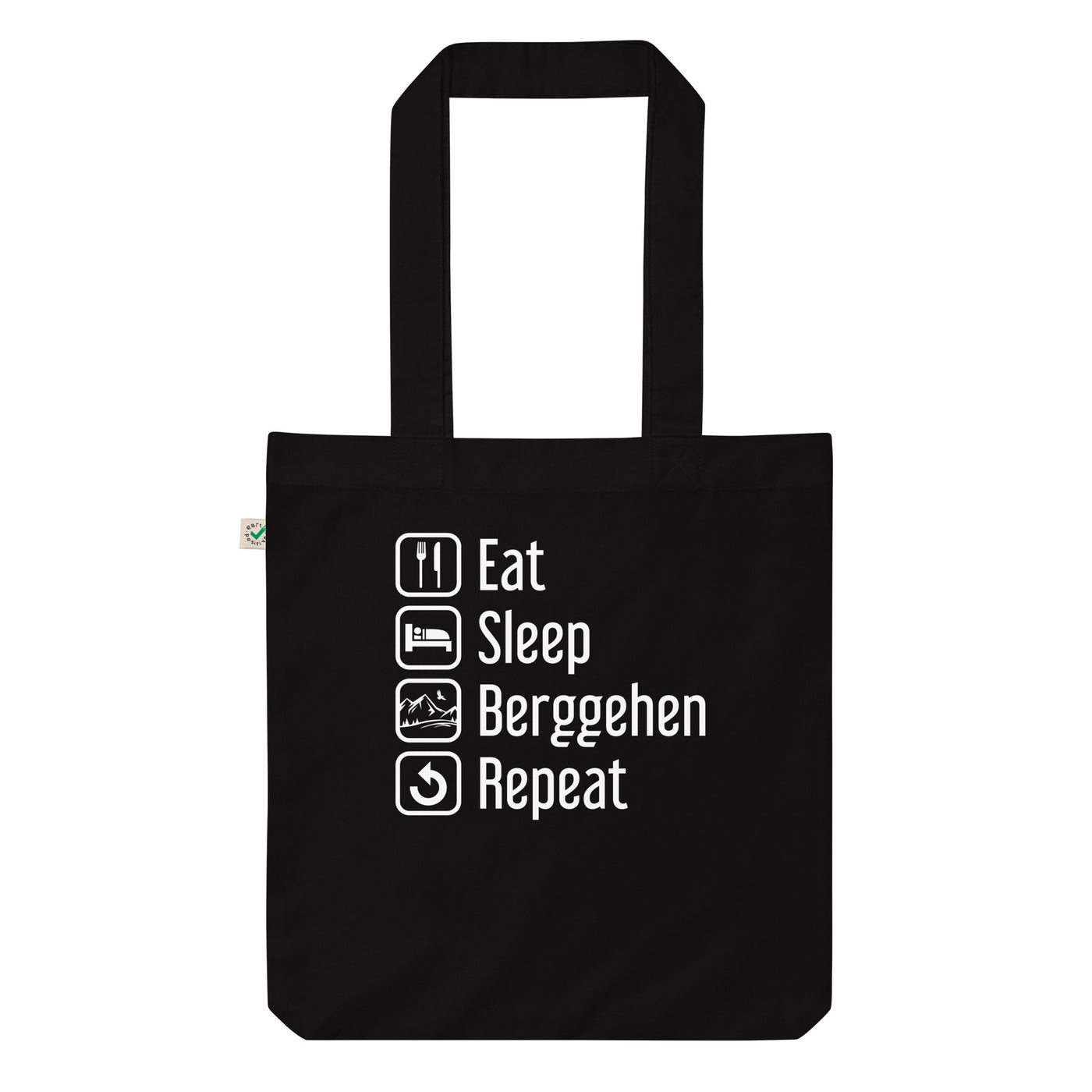 Eat Sleep Berggehen Repeat - Organic Einkaufstasche berge