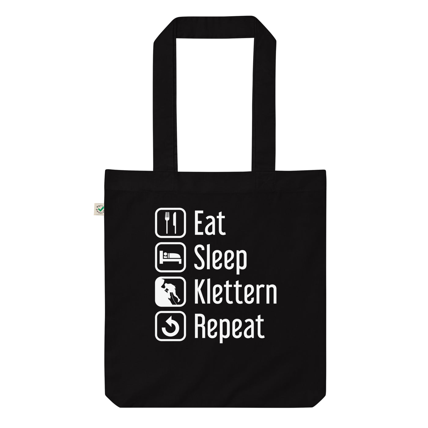 Eat Sleep Klettern Repeat - Organic Einkaufstasche klettern