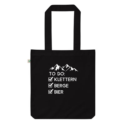 To Do Liste - Klettern, Berge, Bier - Organic Einkaufstasche klettern