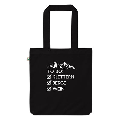 To Do Liste - Klettern, Berge, Wein - Organic Einkaufstasche klettern