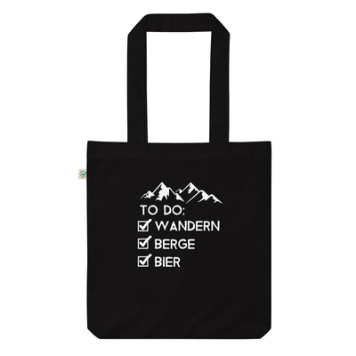 To Do Liste - Wandern, Berge, Bier - Organic Einkaufstasche wandern