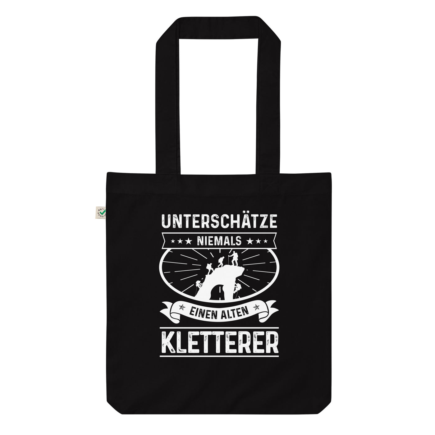 Unterschatze Niemals Einen Alten Kletterer - Organic Einkaufstasche klettern