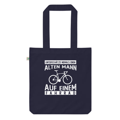 Alter Mann auf einem Fahrrad - Organic Einkaufstasche fahrrad