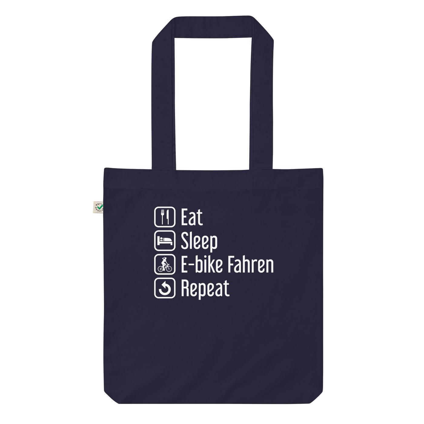 Eat Sleep E-Bike Fahren Repeat - Organic Einkaufstasche e-bike