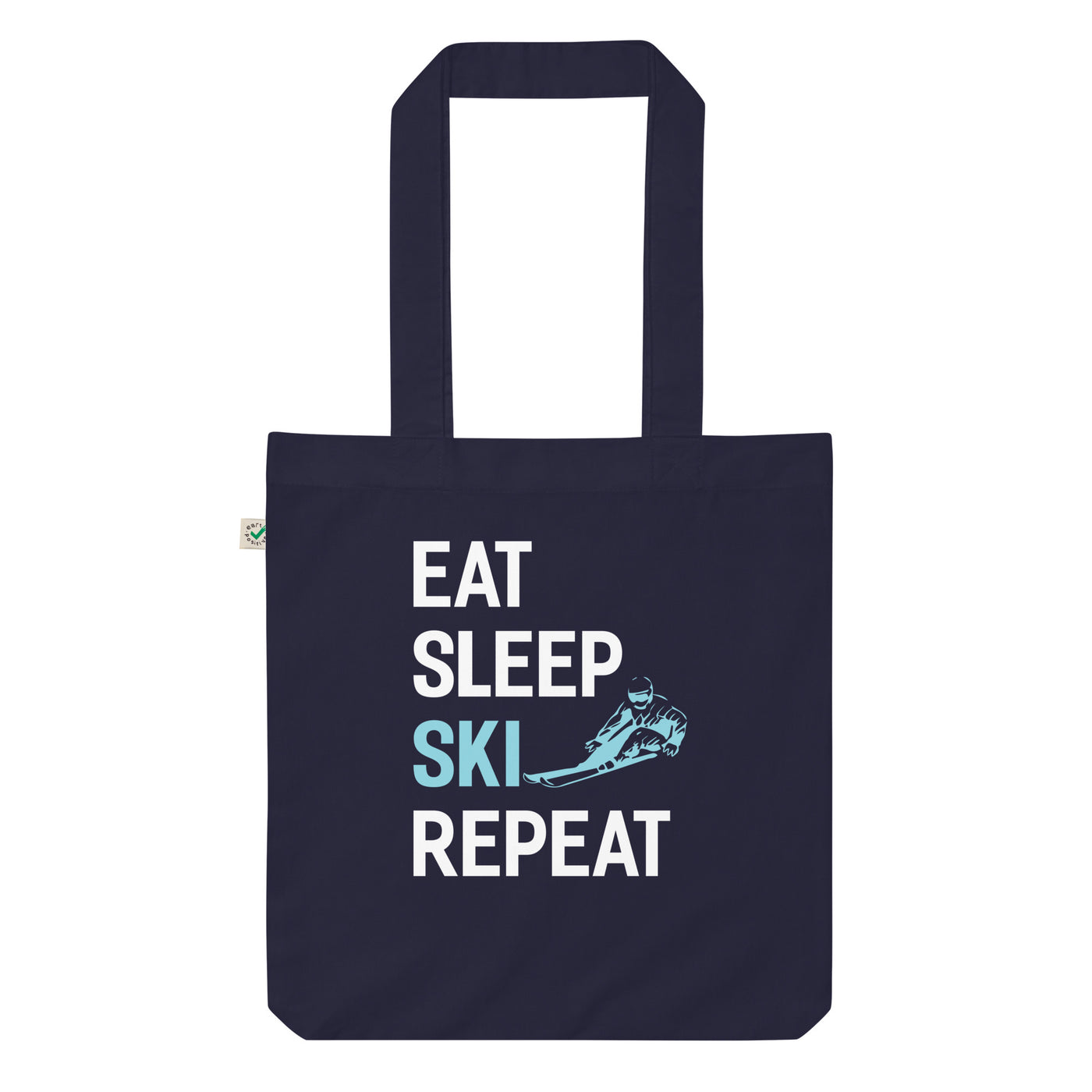 Eat Sleep Ski Repeat - Organic Einkaufstasche klettern