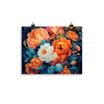 Bunte Blumen - Schöne Malerei - Premium Poster (glänzend) camping xxx 27.9 x 35.6 cm