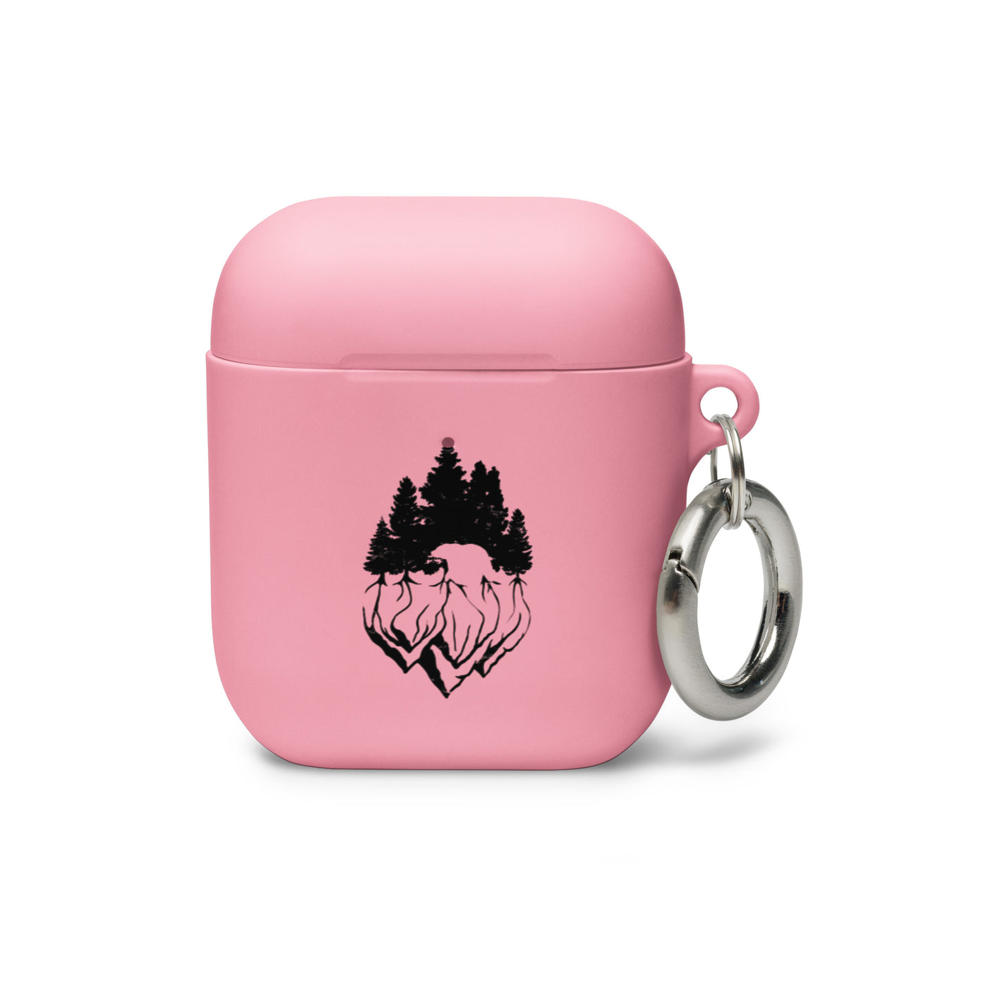 Bäume Und Bär Abstrakt - AirPods Case berge camping Pink AirPods