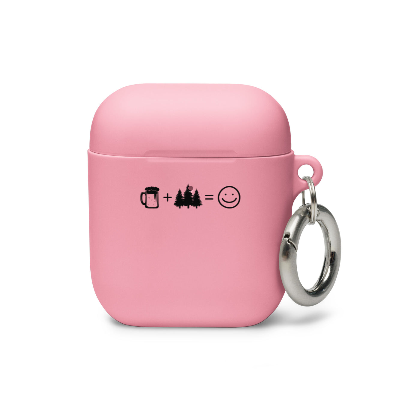 Bier, Lächelndes Gesicht Und Baum - AirPods Case camping Pink AirPods