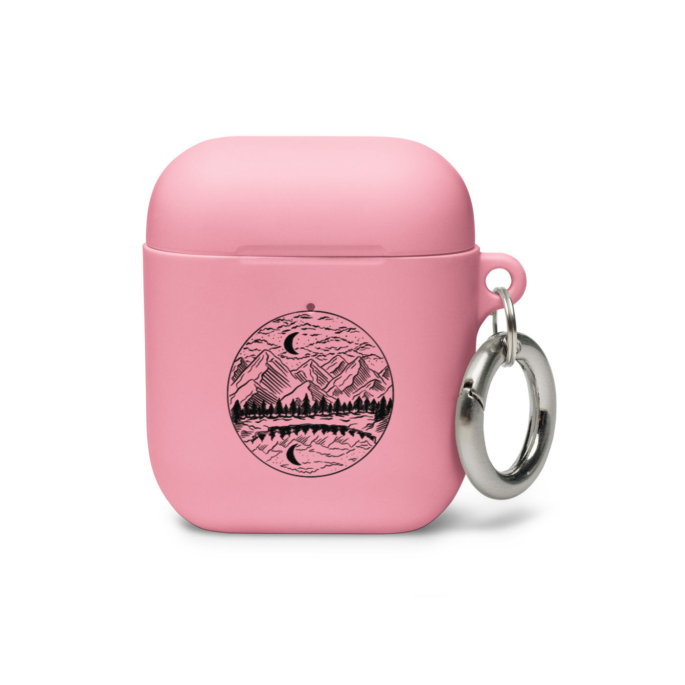 Berge, Mond Im Kreis - AirPods Case berge Pink AirPods