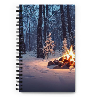 Lagerfeuer im Winter - Camping Foto - Notizbuch camping xxx Default Title