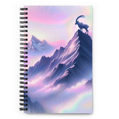 Pastellzeichnung der Alpen im Morgengrauen mit Steinbock in Rosa- und Lavendeltönen - Notizbuch berge xxx yyy zzz Default Title