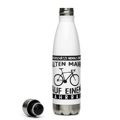 Alter Mann Auf Einem Fahrrad - Edelstahl Trinkflasche fahrrad Default Title