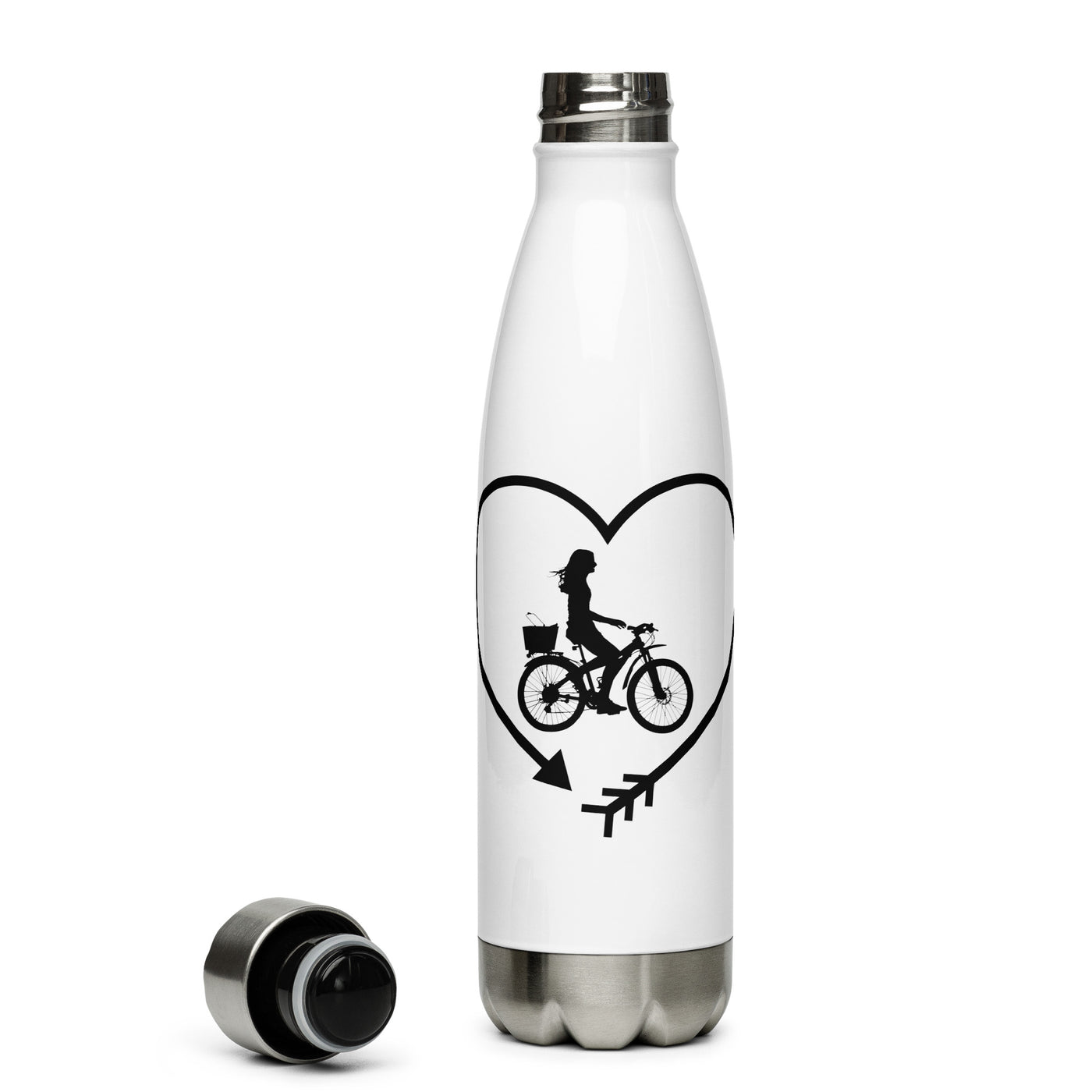 Pfeil, Herz Und Radfahren 2 - Edelstahl Trinkflasche fahrrad Default Title