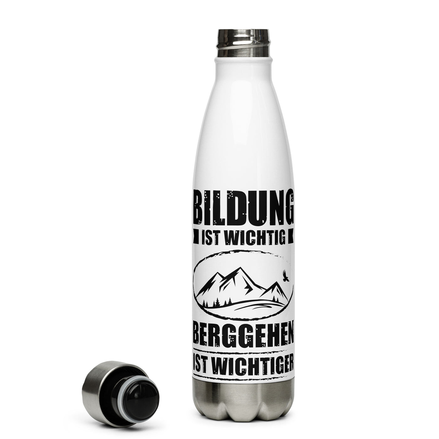 Bildung Ist Wichtig Berggehen Ist Wichtiger - Edelstahl Trinkflasche berge Default Title