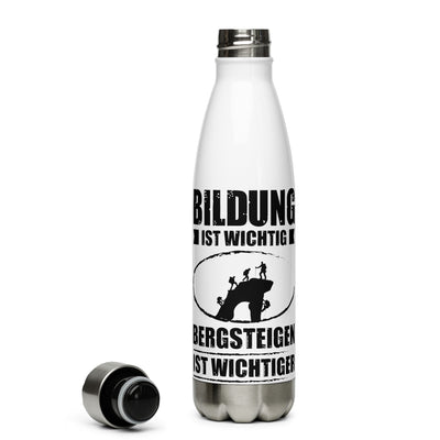 Bildung Ist Wichtig Bergsteigen Ist Wichtiger - Edelstahl Trinkflasche klettern Default Title