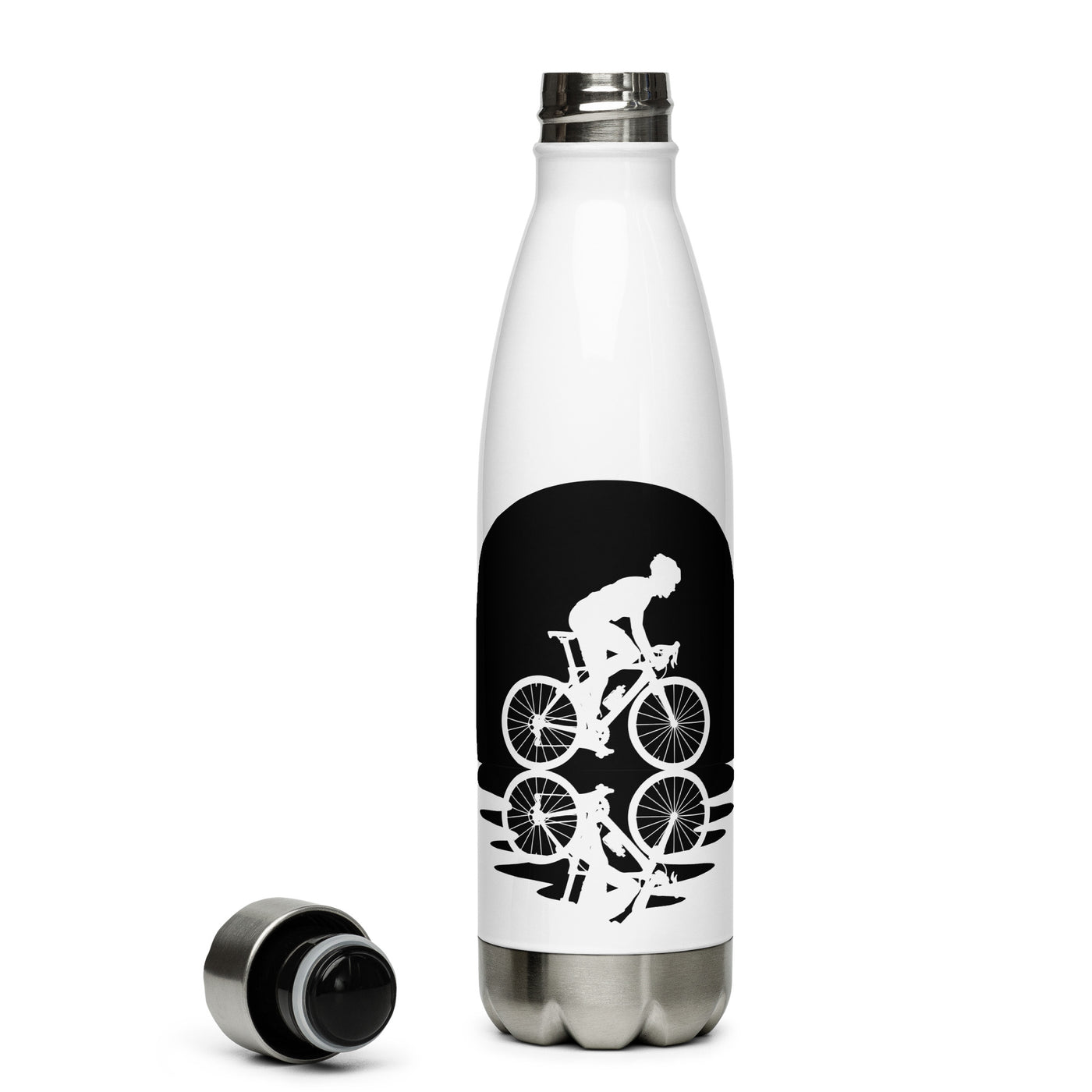 Kreis Und Spiegelung – Mann Radelt - Edelstahl Trinkflasche fahrrad Default Title