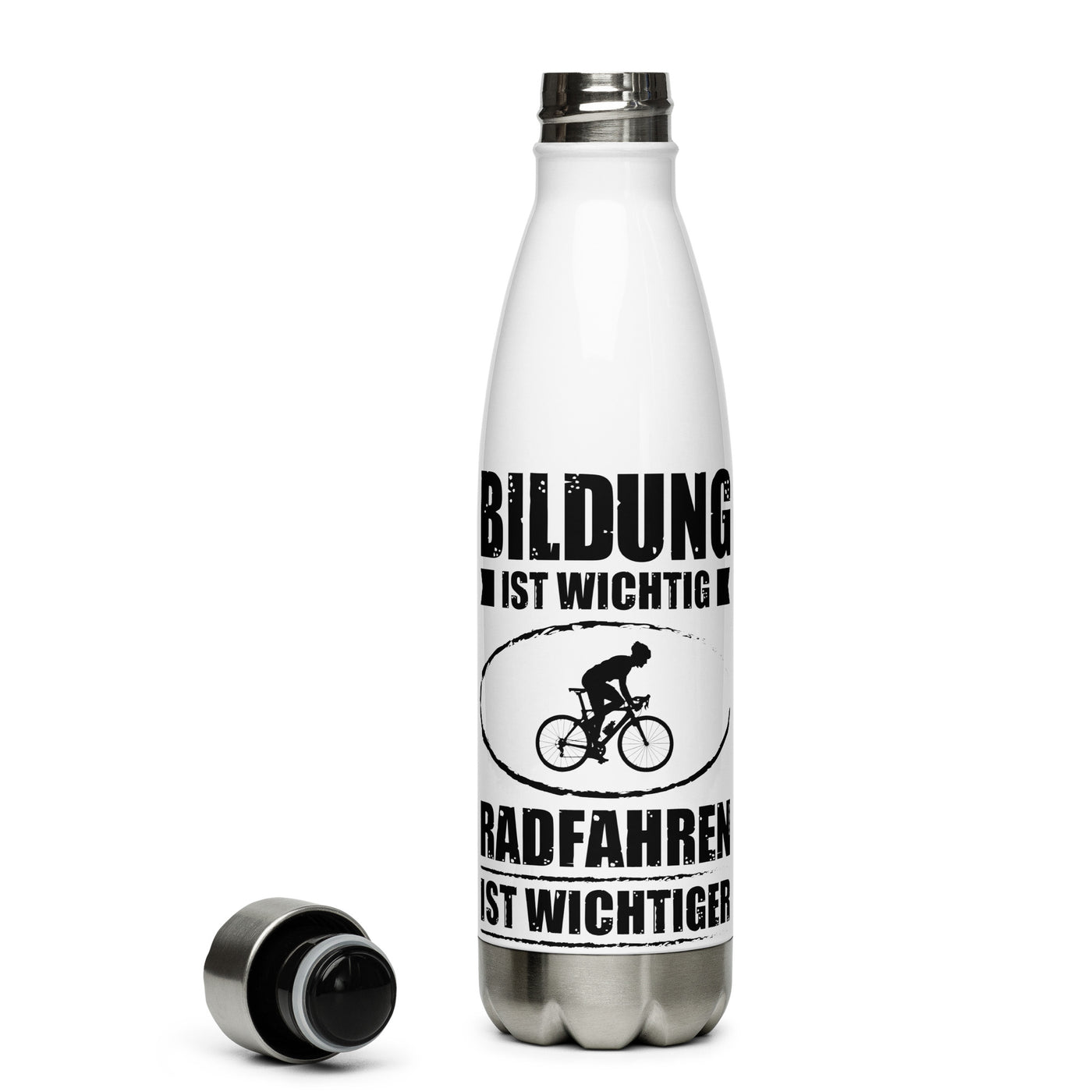 Bildung Ist Wichtig Radfahren Ist Wichtiger - Edelstahl Trinkflasche fahrrad Default Title